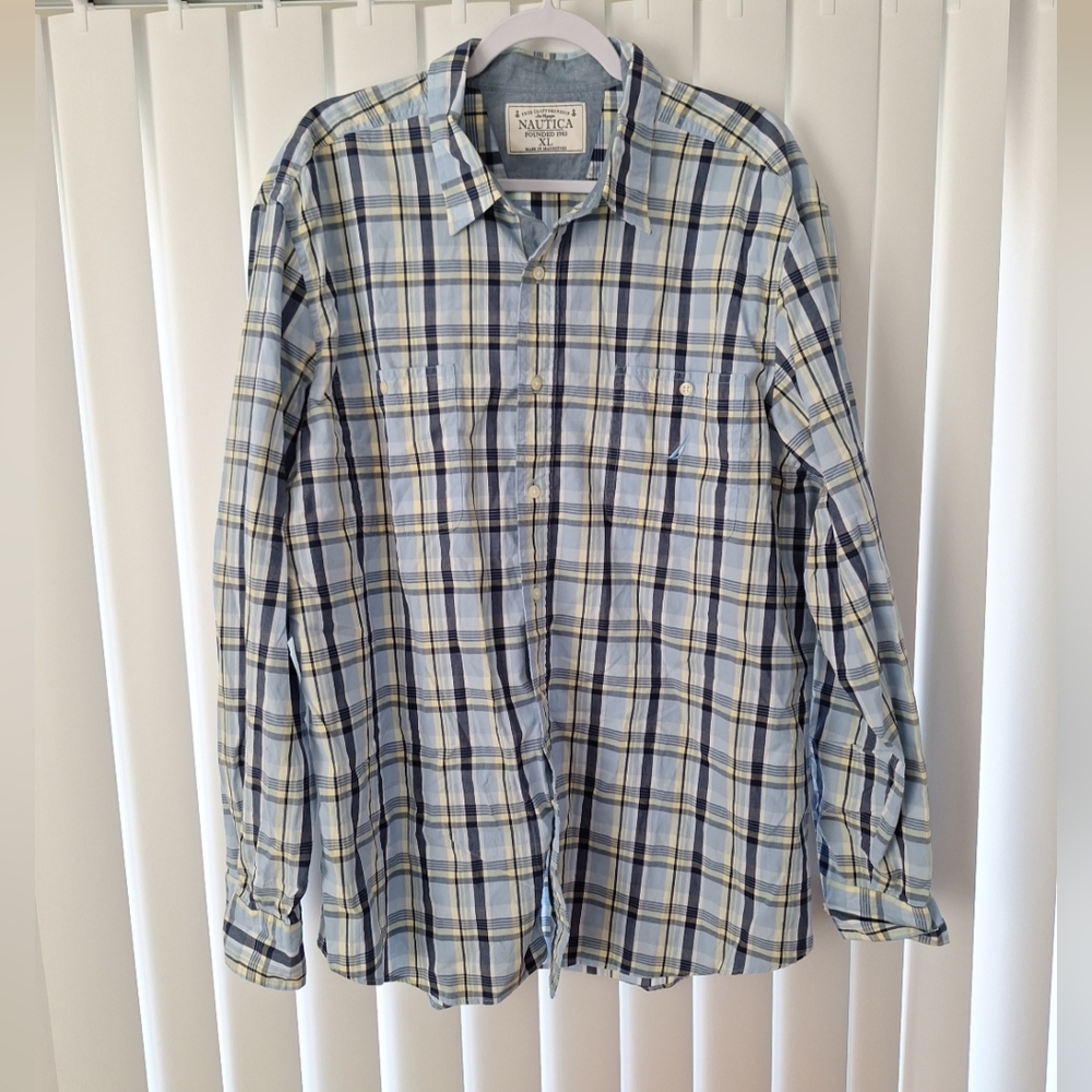 Nautica Plaid Button Front Shirt